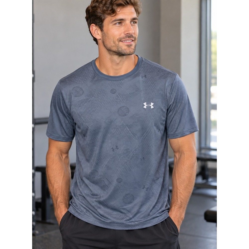 NWT Under Armour CoolSwitch Compression Shirt Men's XL Blue Gray Gym Athletic Y2